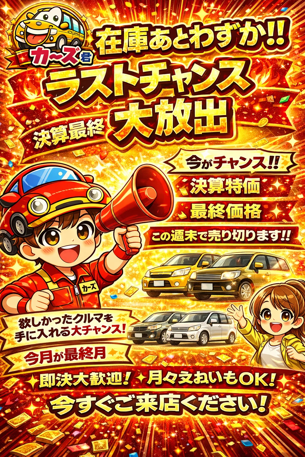 【自社ローン】朝倉店で頭金なしのご相談も|福岡・朝倉の中古車販売店