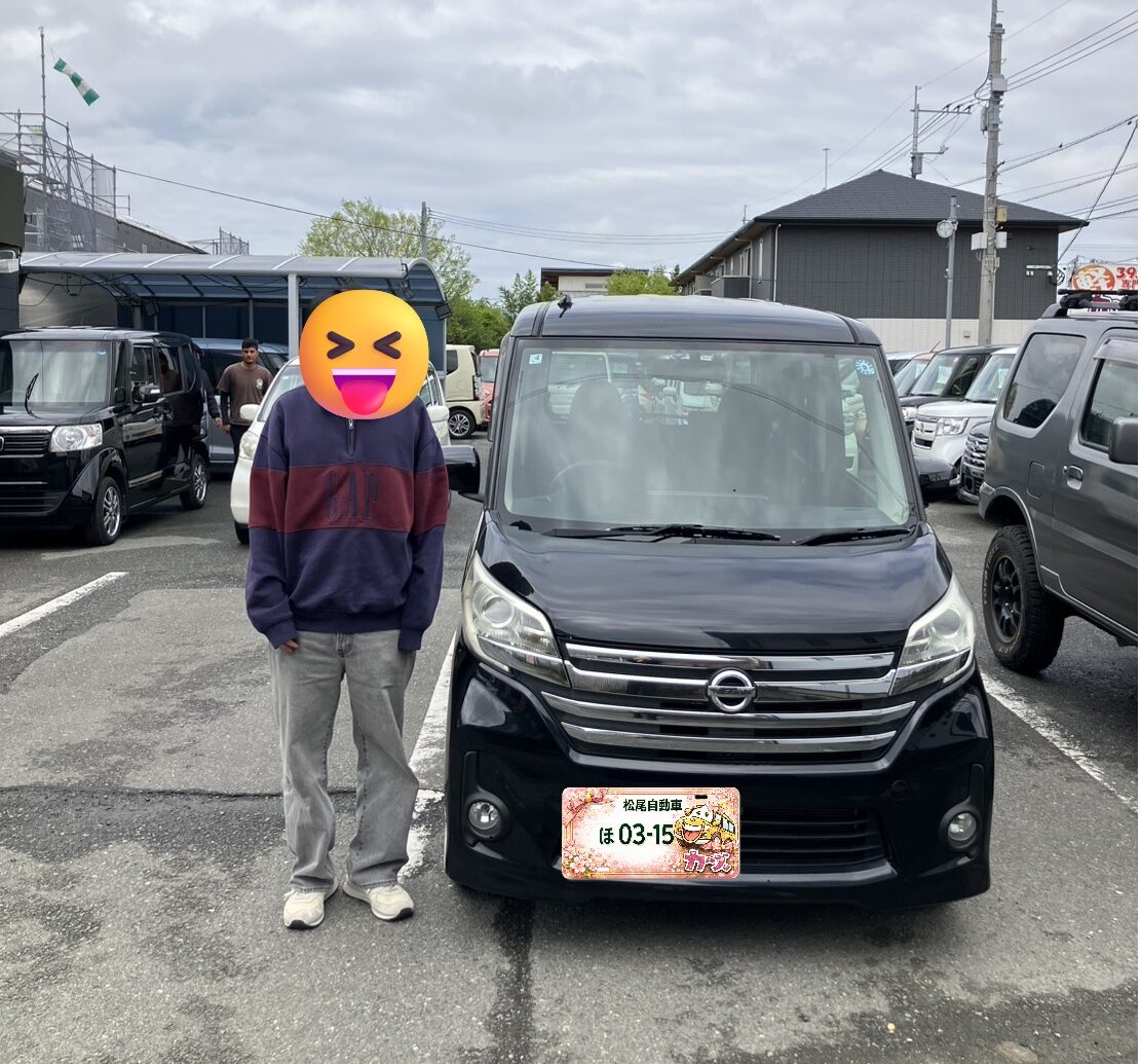 【ご納車】ブラックの軽ハイトワゴンをお届けしました｜福岡・小郡の中古車販売店